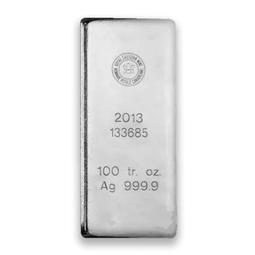 100oz Royal Canadian Mint (RCM) Silver Bar (2)
